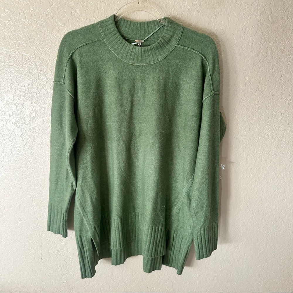 New Free People Phoebe High-Low Tunic Sweater green size XS - Picture 2 of 9